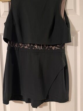 BCBGMaxAzria Black Sleeveless romper with Lace Waist Detail